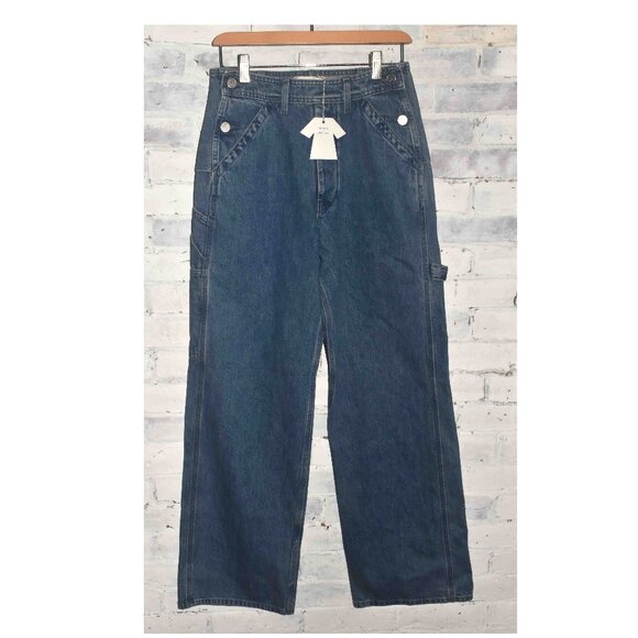NWT Laurence Bras Made in Portugal Stunning Carpenter Jeans Widde Leg$450!
